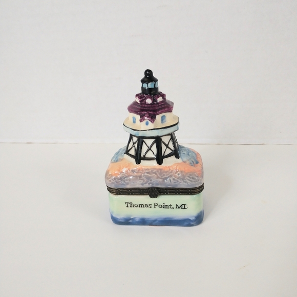 Thomas Point MD Lighthouse Trinket Box Collectible Vintage - Picture 2 of 12